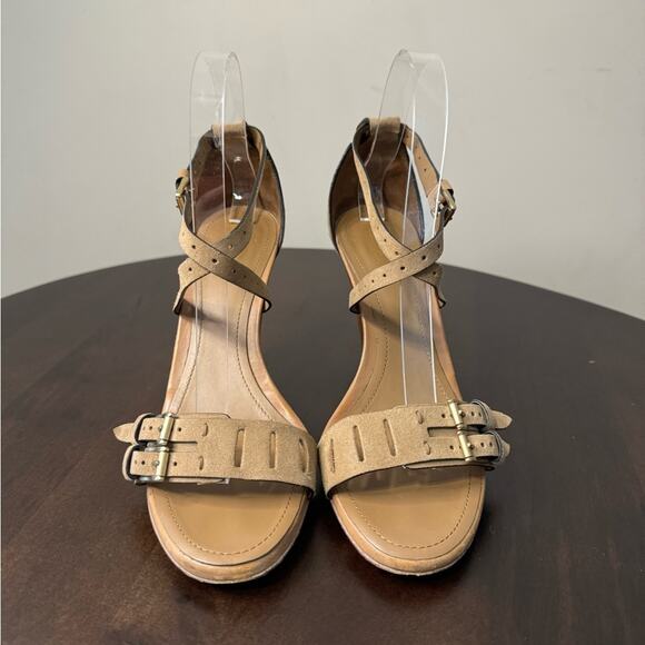 Tod's Suede Buckle Strap Heeled Sandals - Size 38 - Picture 2 of 9